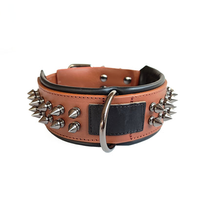 Wide Comfort Genuine Leather Dog Collar & Bandana