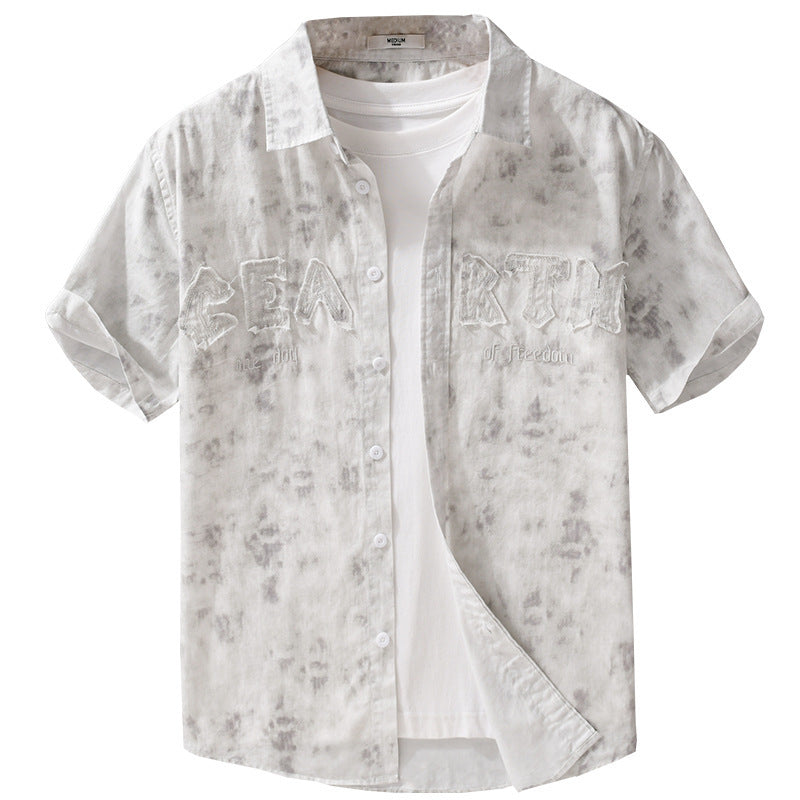 Men’s Summer Hanging Dye Print - Casual Short Sleeve