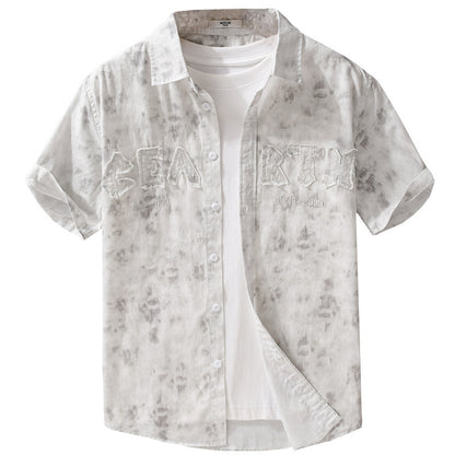 Men’s Summer Hanging Dye Print - Casual Short Sleeve