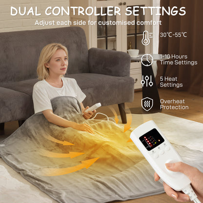 Electric Throw Blanket – Warm, Soft Flannel, 10-Hour Comfort