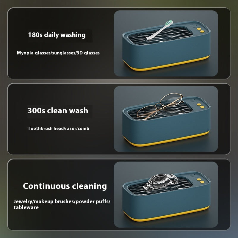 Handy Ultrasonic Glasses Cleaner — Multi Use, Quiet, Easy