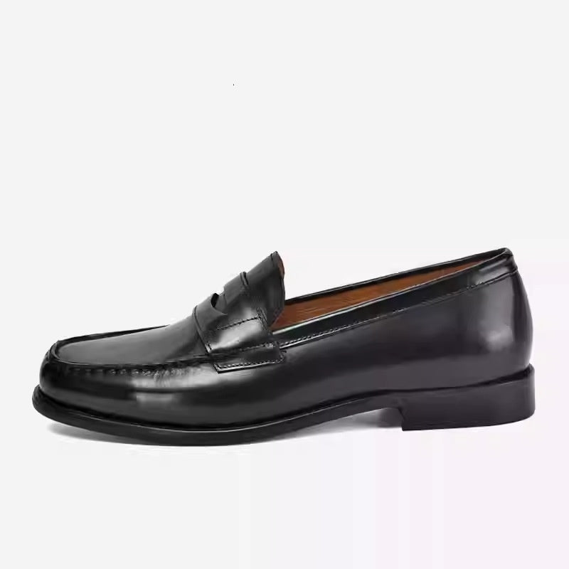 Genuine Leather Men’s Loafers – Stylish British Slip-On Comfort