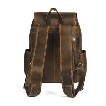 Premium Leather Backpack – Flip-Top, Perfect for Commuting