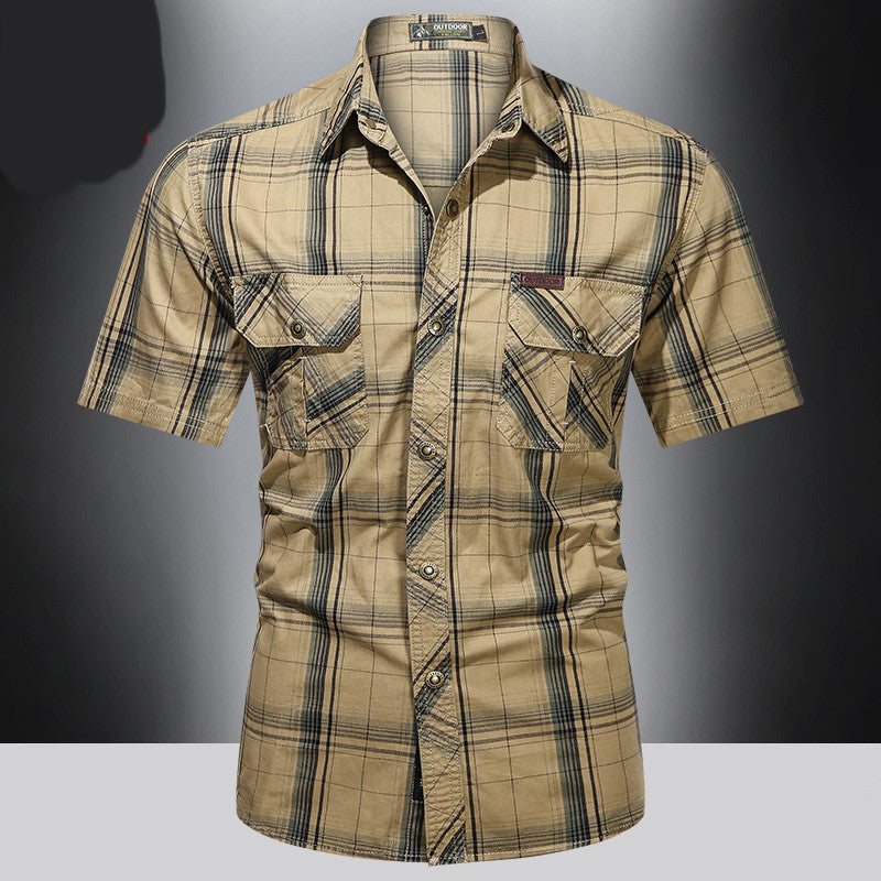 Short-Sleeved Shirt Youth Casual Men's Shirt