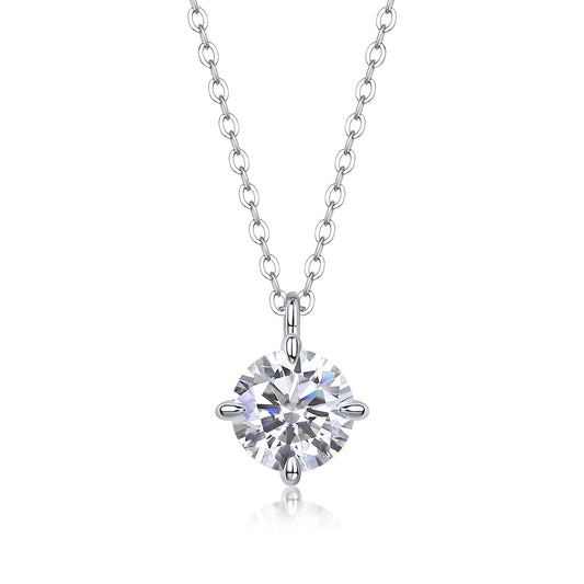 Round Rhythm Moissanite Necklace – Simple, Elegant, Timeless