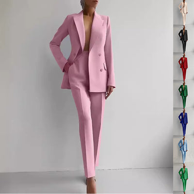 Elegant Women's Casual Business Suit – Slim Fit Blazer Set