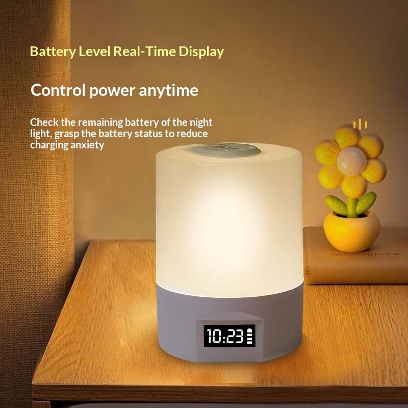 Gentle Glow Baby Night Light with Clock and Recharge