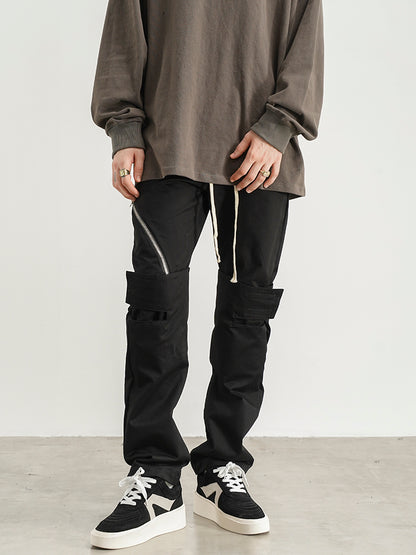 Easy-Wear Drawstring Overalls in Cotton & Khaki