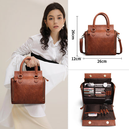 Multi-layer Genuine Leather Shoulder Bag