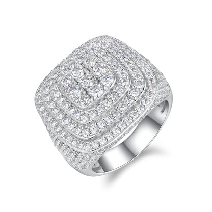 Legendary King Moissanite Men's Ring Wedding Set S925 Silver