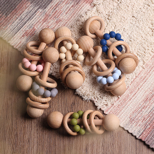 Gentle Beech Wood Rattle – Baby’s First Teeth Toy