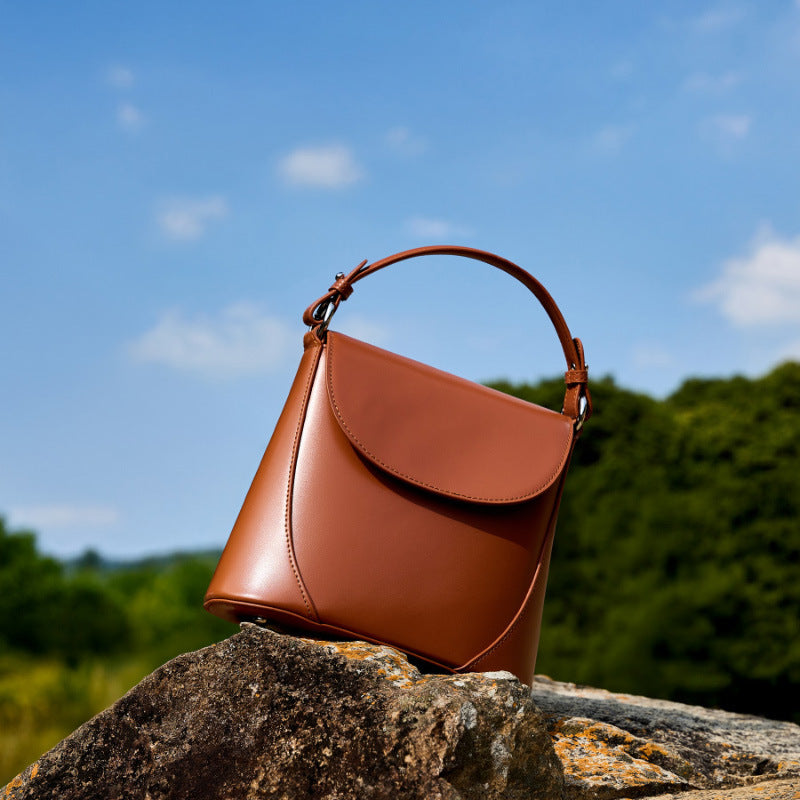 Genuine Leather Round High-grade Shoulder Bag