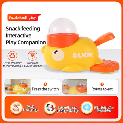 Dog Puzzle Feeder Duck Toy – Smart Training Treat Dispenser
