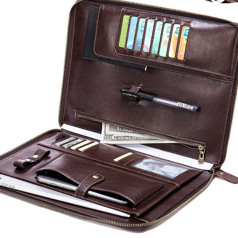 Genuine Leather Computer Tablet Case Coin Wallet