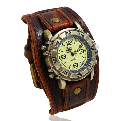 Handcrafted Vintage Leather Watch Bracelet for Modern Style