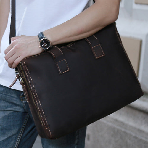 Genuine Leather Personality Men's Business Bag