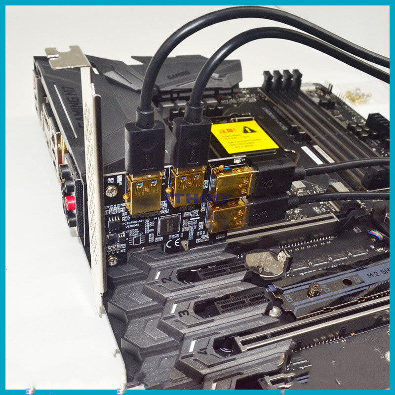 Multi-GPU Ready PCIe Adapter — 4 USB 3.0 Expansion Card