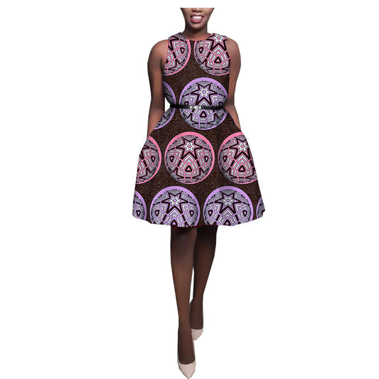 Vibrant African Batik Cotton Dress for Every Occasion