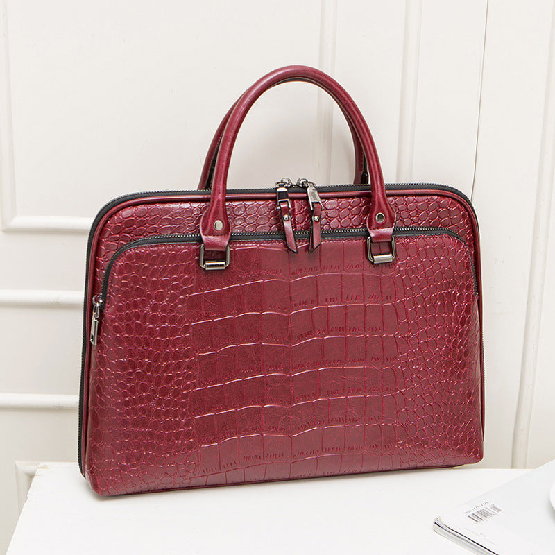 Large Capacity Genuine Leather Ladies Briefcase