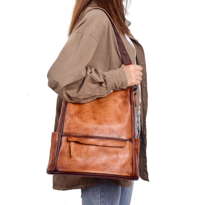 Genuine Cowhide Backpack – Luxury Anti-Theft Travel Bag