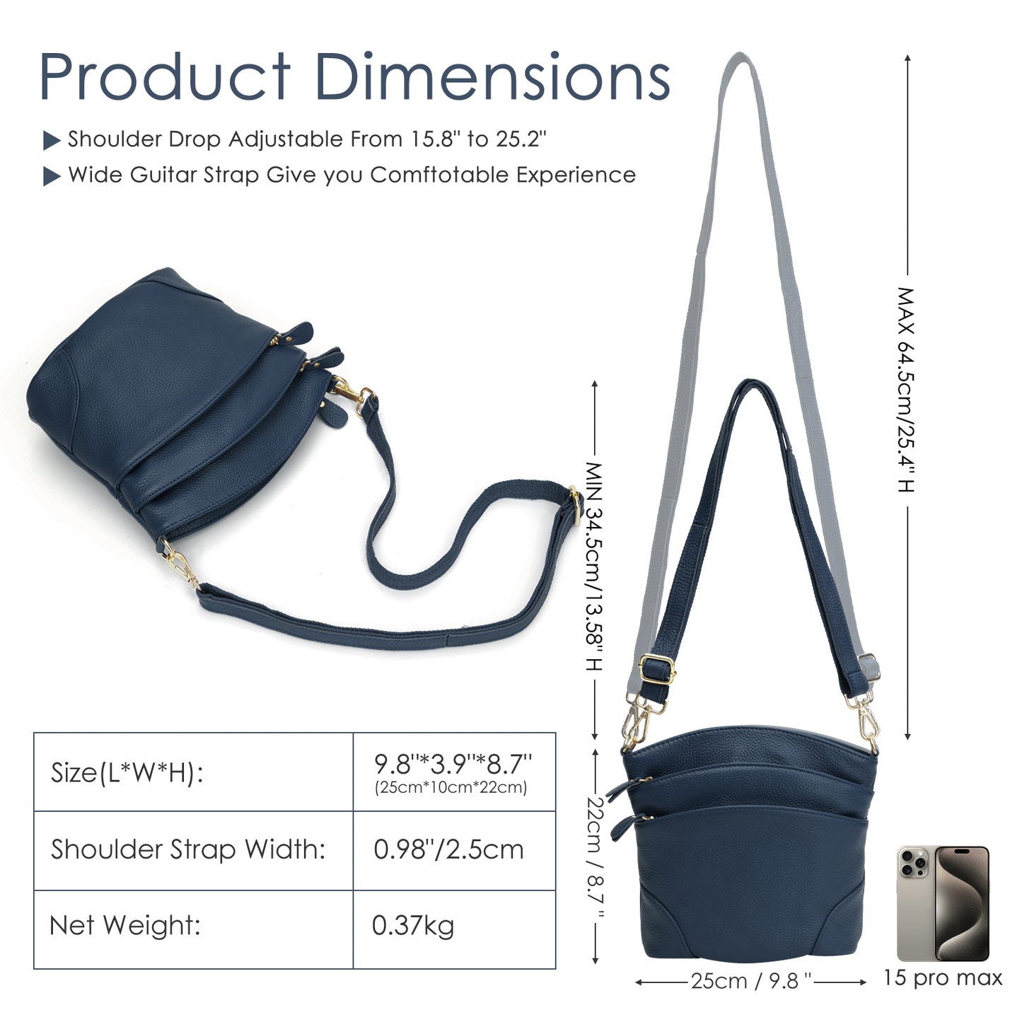 Elegant Genuine Leather Crossbody Bag – Carry Essentials in Style