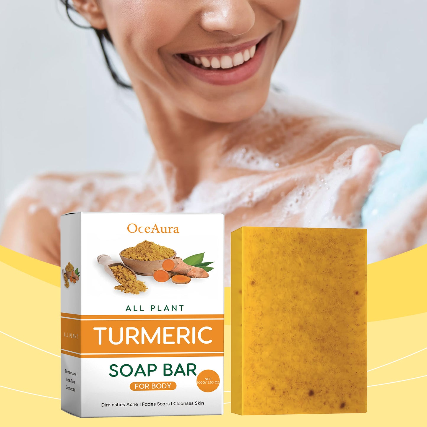 Natural Lemon Turmeric Soap for Clear, Fresh, Oil-Free Skin