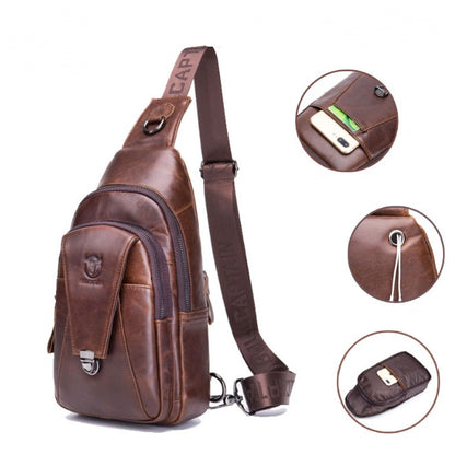 Sleek Men’s Genuine Leather Crossbody Shoulder Bag