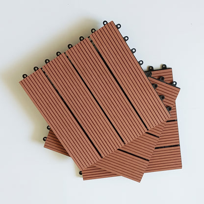 Outdoor Garden Wood Plastic DIY Splicing Floor Tiles