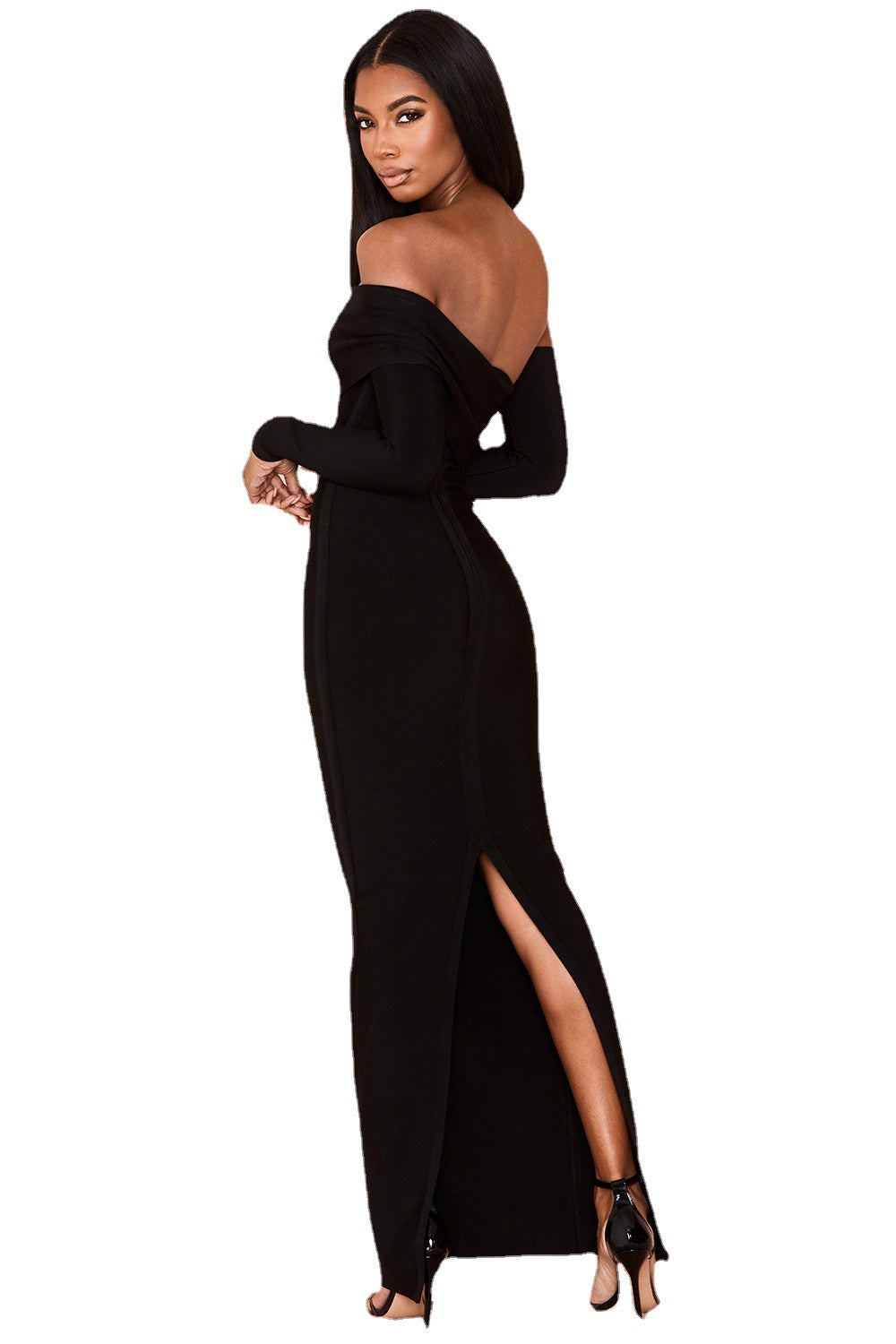 Sexy Temperament Irregular One Shoulder Split Dress