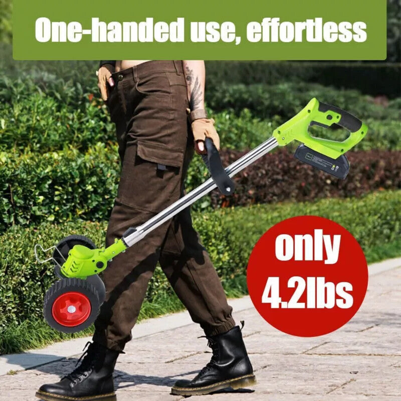 21V Cordless Grass Trimmer – Garden Edger with 2 Batteries