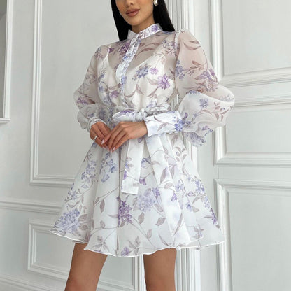 Floral Tie-Front Dress: Trendy and Sophisticated Look