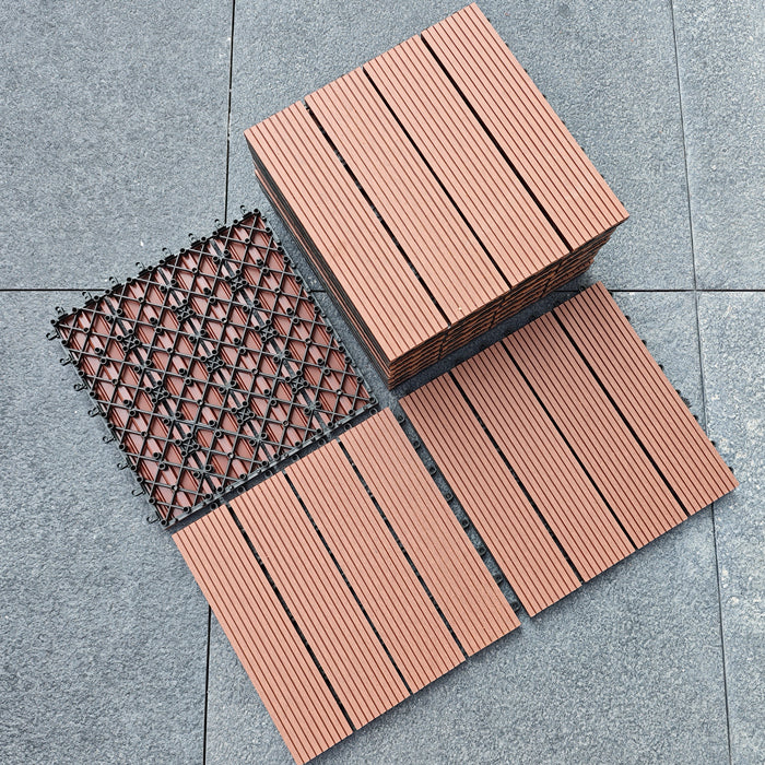 Outdoor Garden Wood Plastic DIY Splicing Floor Tiles