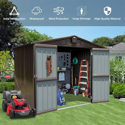 Spacious Metal Outdoor Storage Shed for Garden and Backyard
