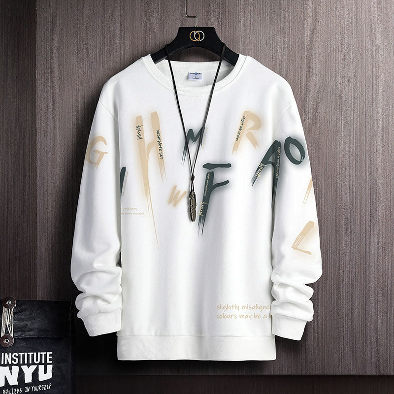 Sleek Letter Design Slim Fit Long Sleeve T-Shirt