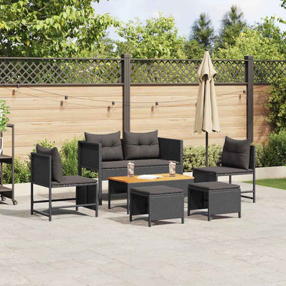 Stylish 6-Piece Garden Sofa Set Poly Rattan Outdoor Furniture