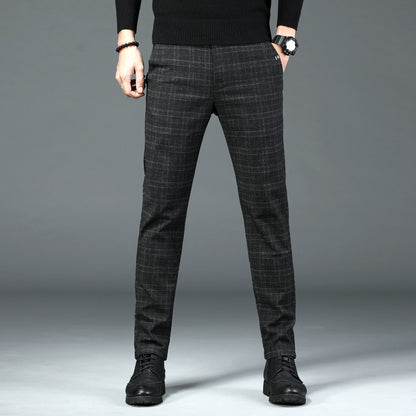 Breathable Cotton Stretch Pants - Men's Slim Work Trousers