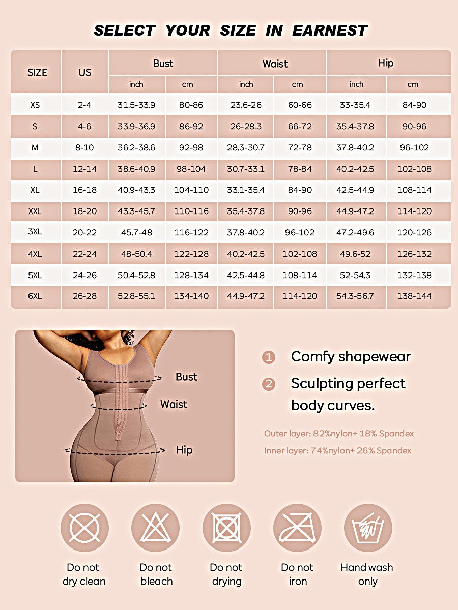 Post-op Chest Wrap Tummy Control Full Body Shapewear