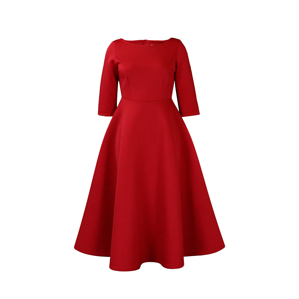 Elegant Plus Size Midi Swing Dress for Women