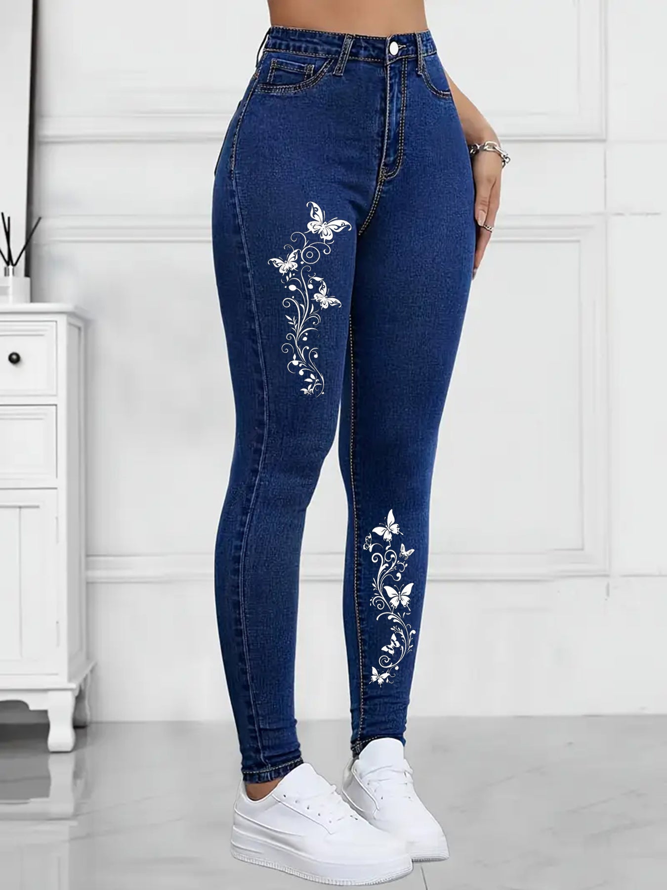 Slim Fit Women Embroidered Jeans – European & American Inspired