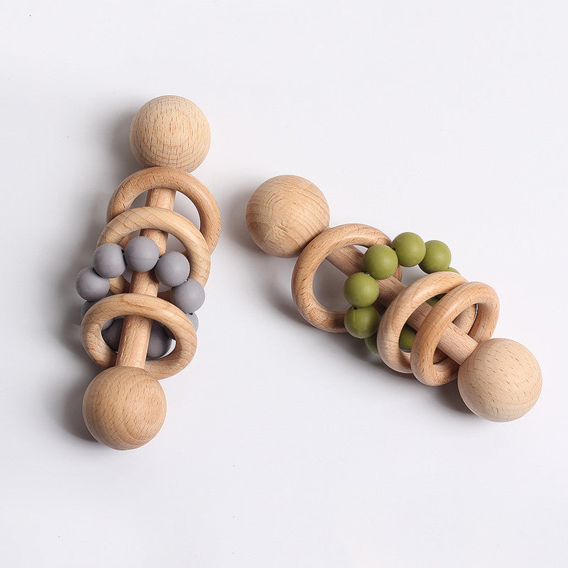 Gentle Beech Wood Rattle – Baby’s First Teeth Toy