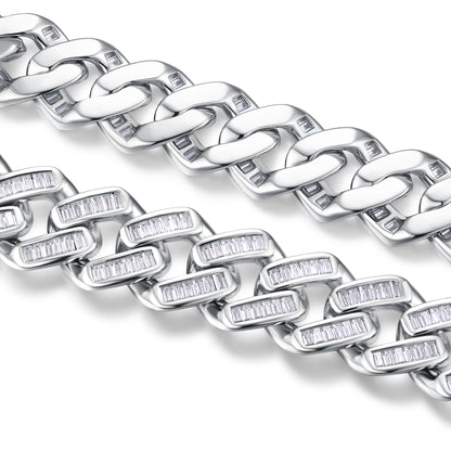 Elegant Moissanite Silver Bracelet – Fashionable Platinum Finish