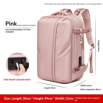 Mens Compressed Backpack Large-Capacity Travel Bag