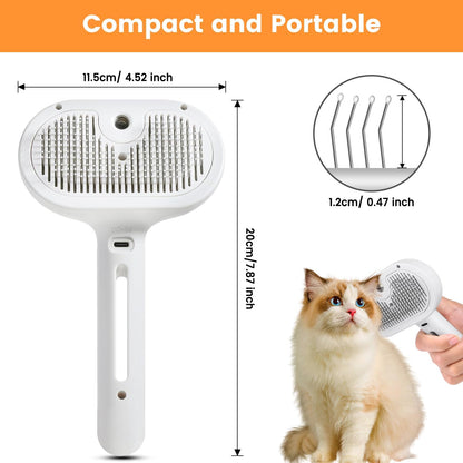 3-in-1 Cat Steam Brush for Easy Shedding & Grooming