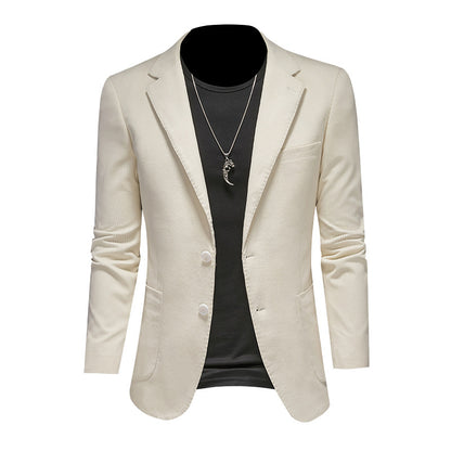 Mens Casual Corduroy Slim-fit Suit Jacket