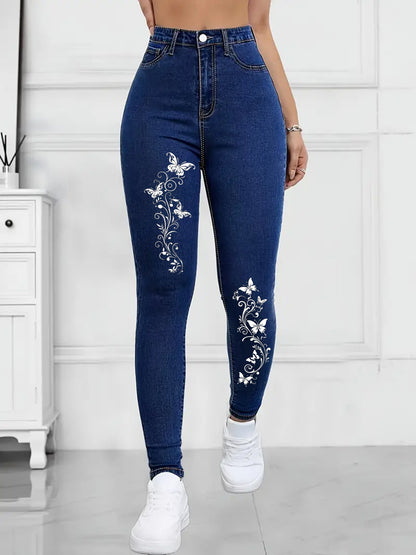 Slim Fit Women Embroidered Jeans – European & American Inspired