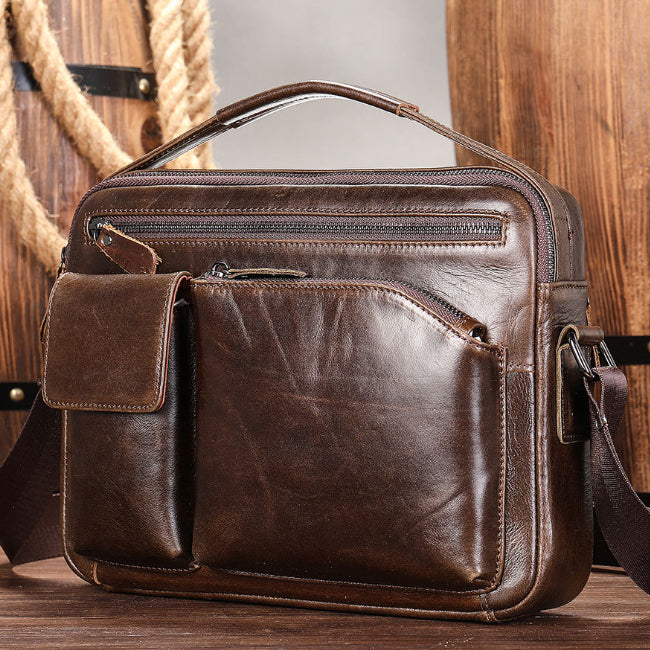 Genuine Leather Men’s Messenger Bag – Timeless Design