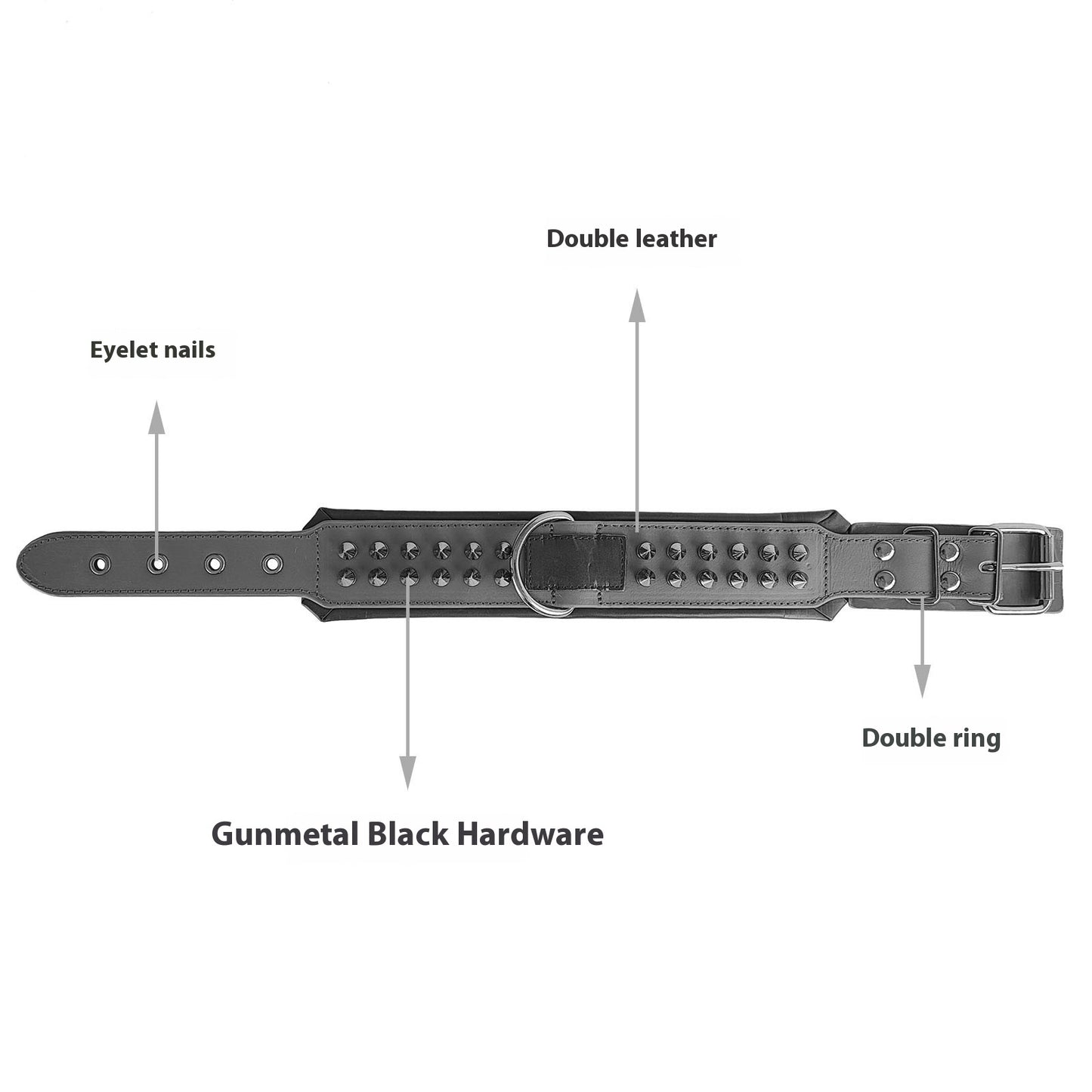Wide Comfort Genuine Leather Dog Collar & Bandana
