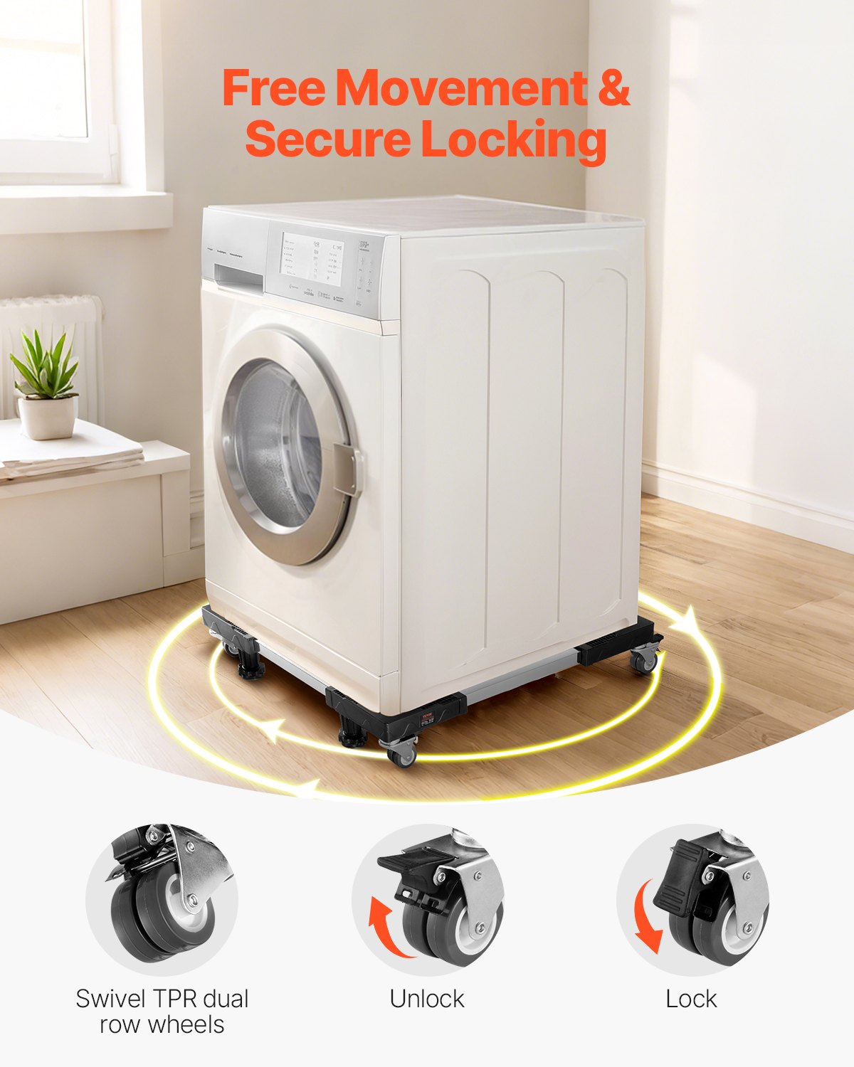 Adjustable Fridge Stand with Wheels – 1100lb Support