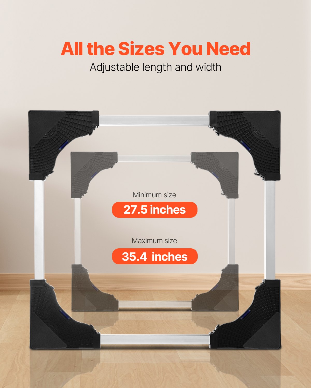 Adjustable Fridge Stand with Wheels – 1100lb Support