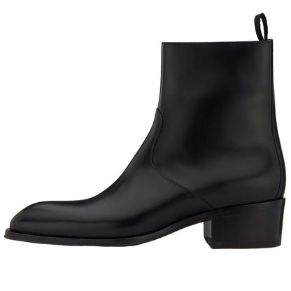Men’s Genuine Leather High Street Martin Boots with Zipper